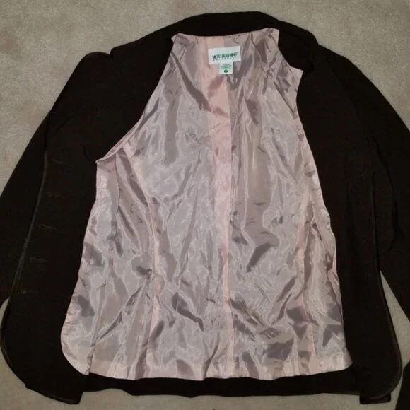 Motherhood Maternity Brown Blazer Jacket Size Small Career Pink Lined Lace Wrist - Picture 6 of 8